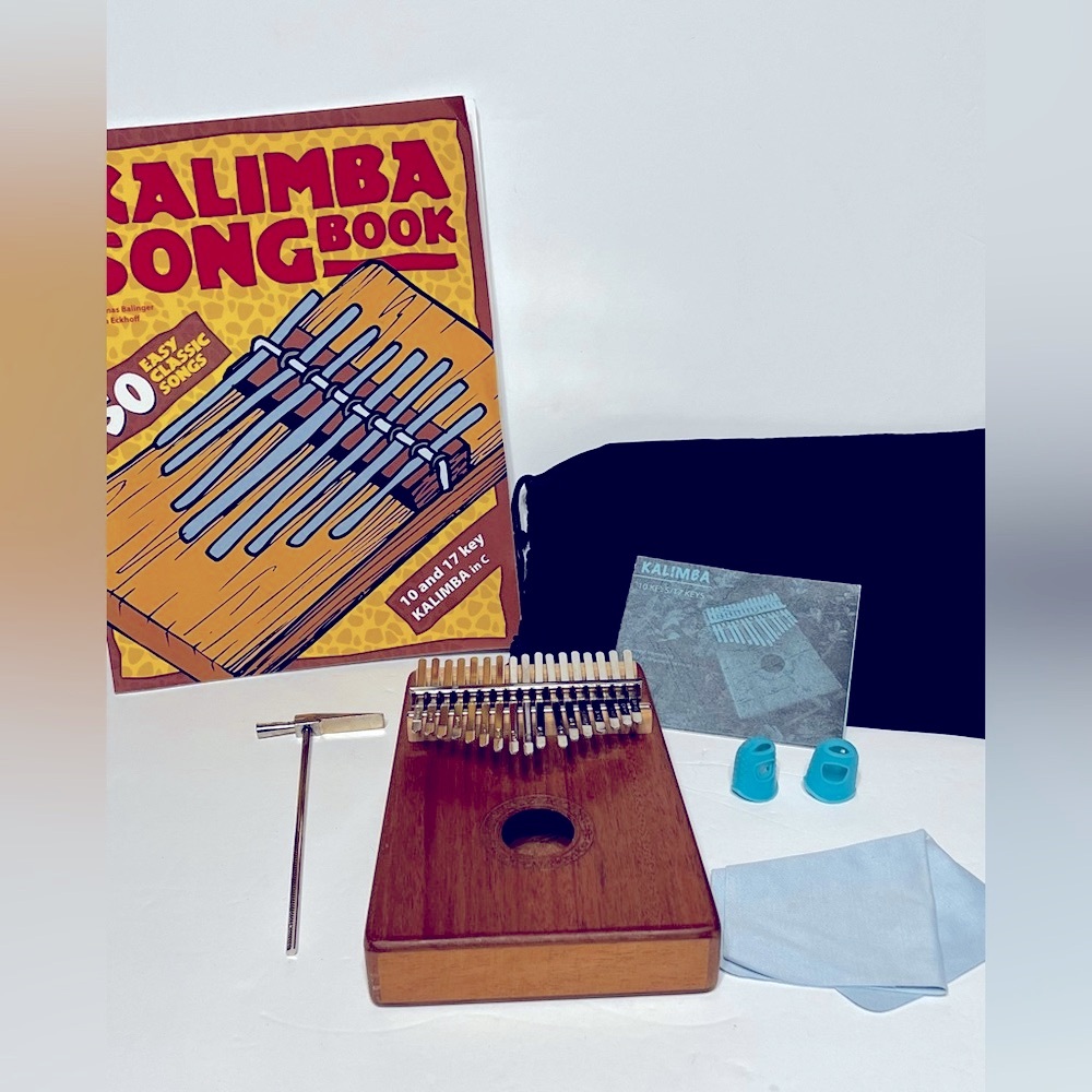 Kalimba Thumb Piano Portable 17 Key with Song Book and Accessories